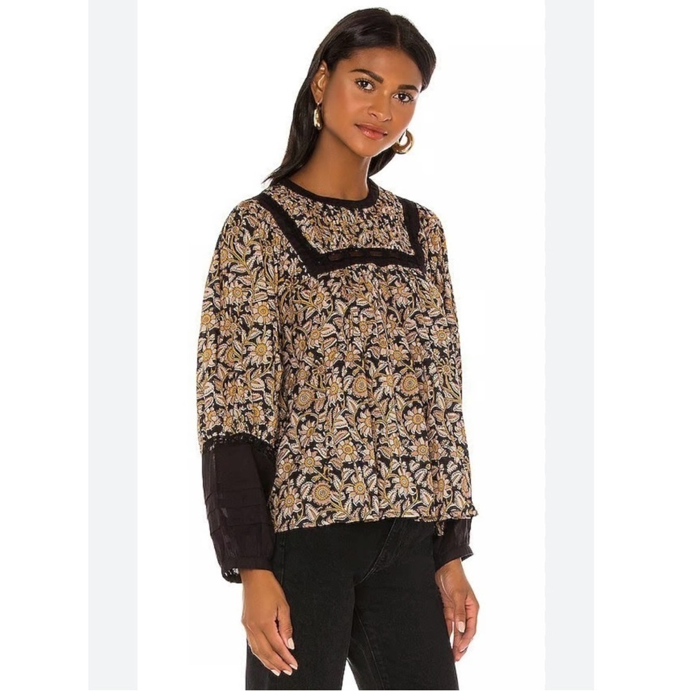 Cleobella harley Floral Print Women's Top - Black and brown size S